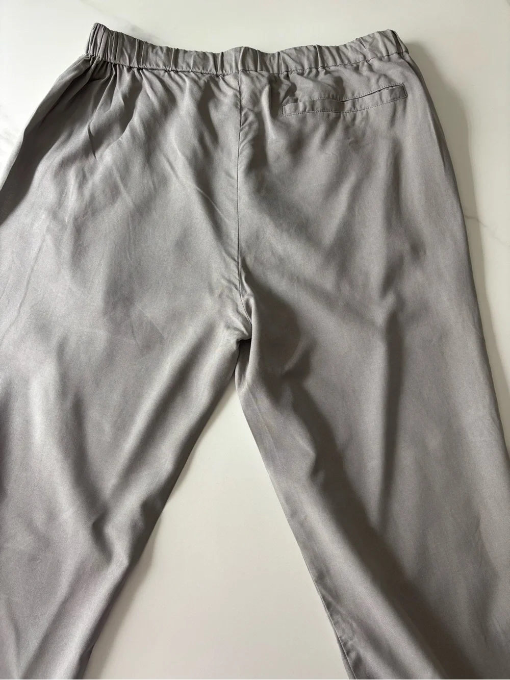 GO BY GO SILK Light Gray Drawstring Jogger Pants Sz S 100% silk